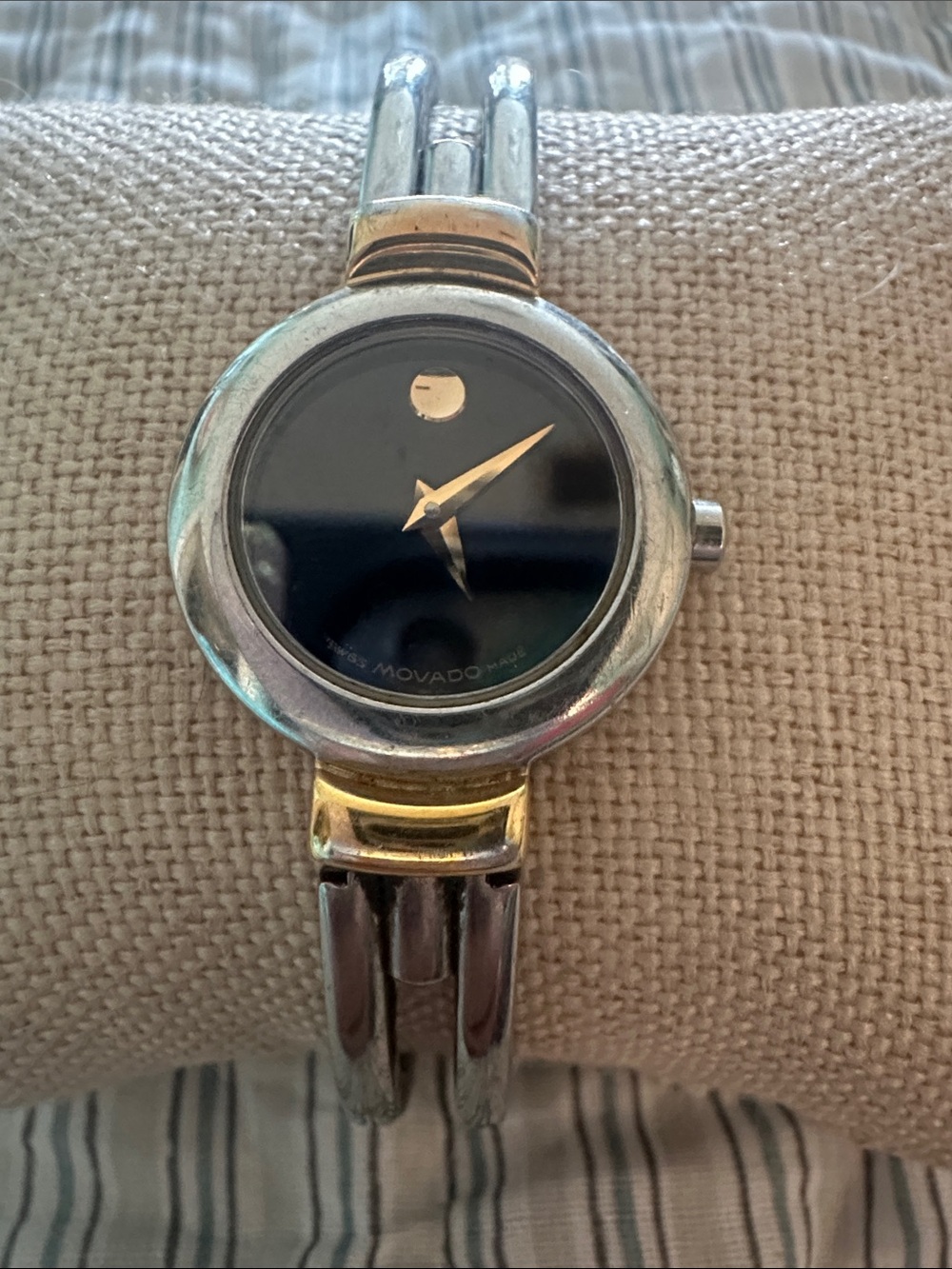 Movado Two-Tone Black Dial Women's Bracelet Watch